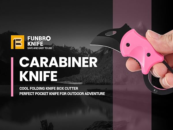 ❤︎C❤︎ FUNBRO Pink Keychain Knife Gifts for Mom Mothers day, Cute