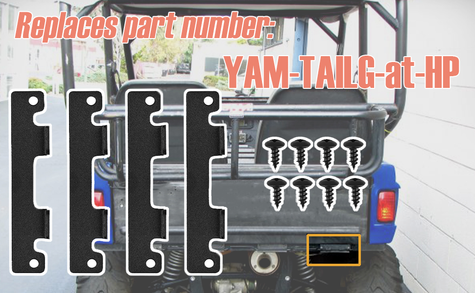Automkt Gate Tailgate Hinge Plates and Screws YAMTAILGatHP Fits for Yamaha Rhino