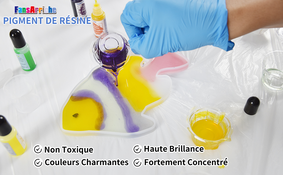 FansArriche Colorant Resine Epoxy UV 20 Couleurs, Pigment de Resine