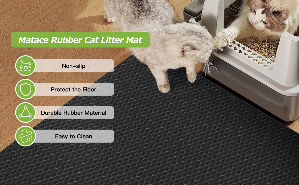 Matace Cat Litter Mat, Large Cat Litter Box Mat 24" x 35