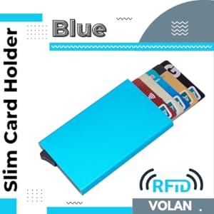 VOLAN スライド式カード入れホルダー ブルー Amazon | [VOLAN] スキミング RFID 防止 スライド式 カード