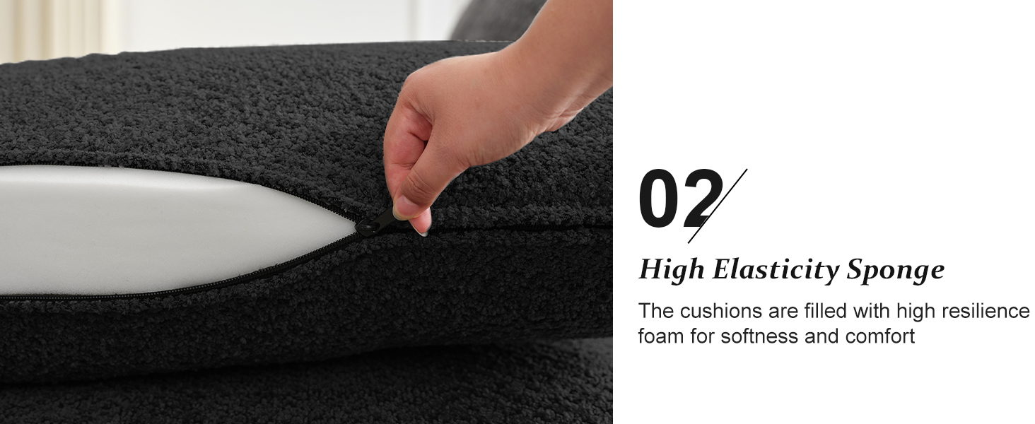 sofa couch modular sectional oversized extra large comfy chenille cloud black living room