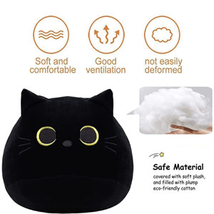 KOMUNJ Black Cat Plush, 30cm Black Cat Stuffed Animal Toy