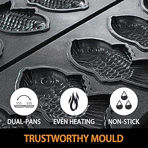 Teflon coated surface facilitates non-stick cooking and keeps your place neat.