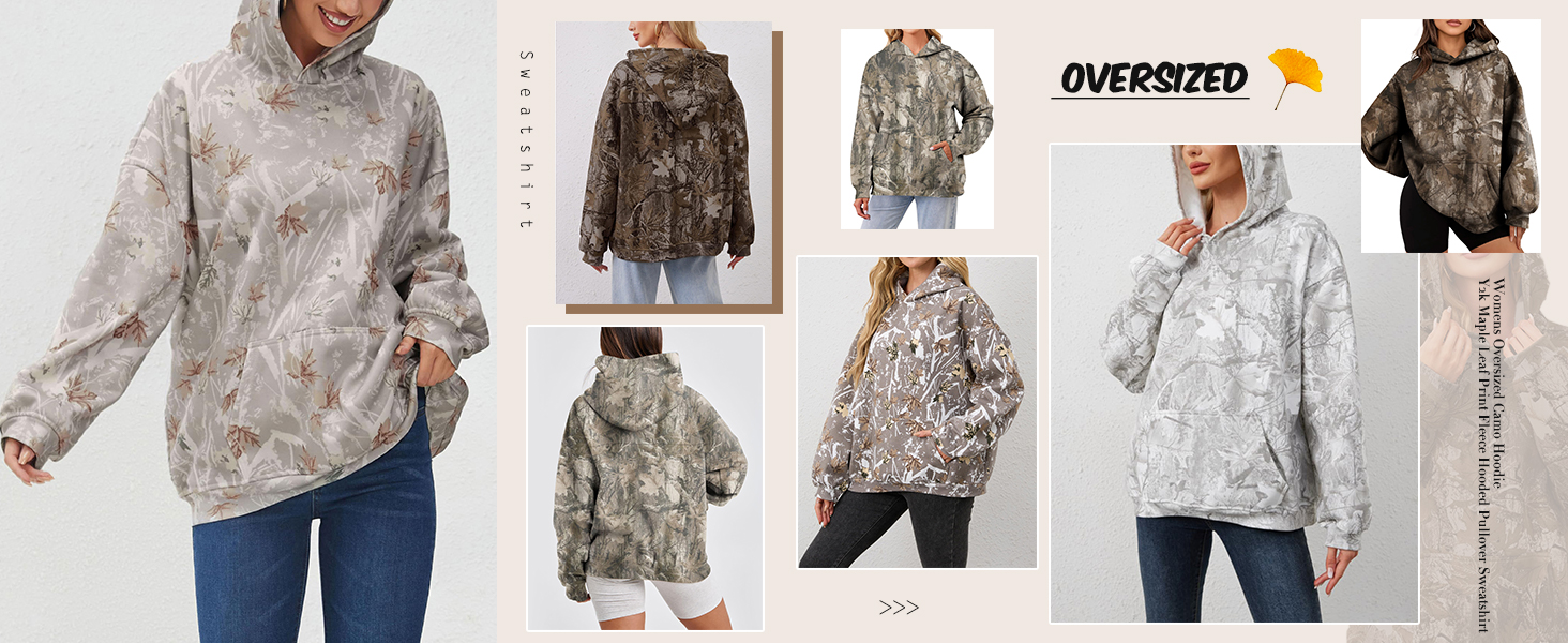 Womens camo crew neck sweatshirt