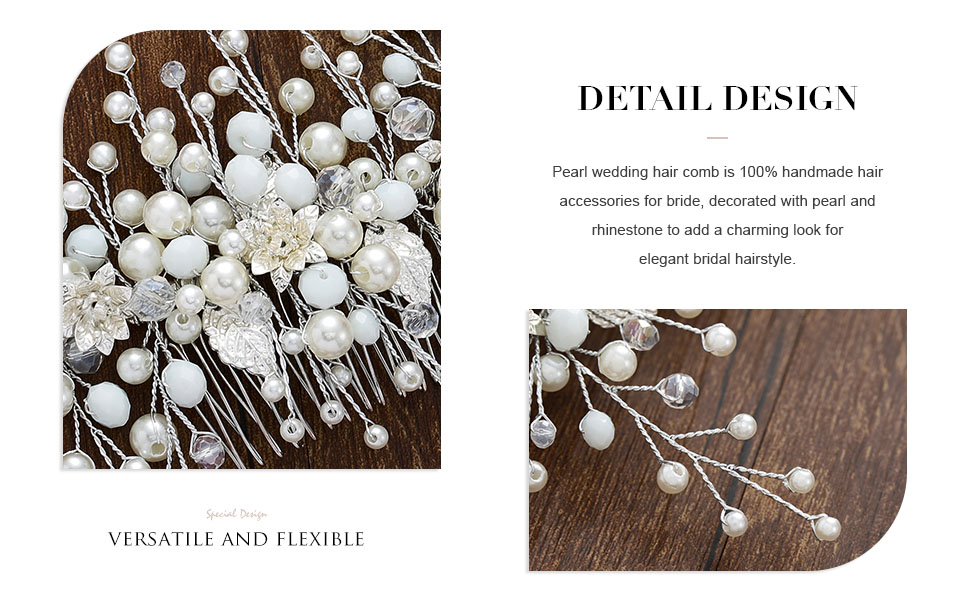 Perlenblumen-Haarkamm Hochzeit