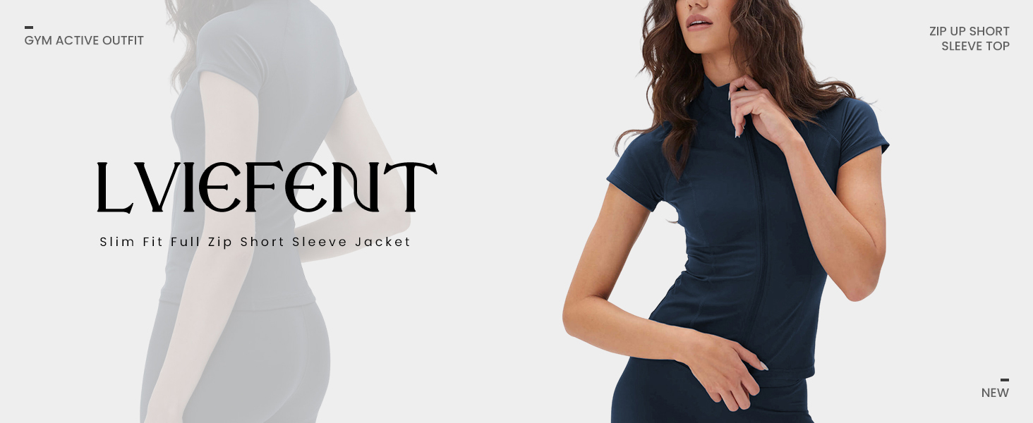 Short Sleeve Zip Up Active Top