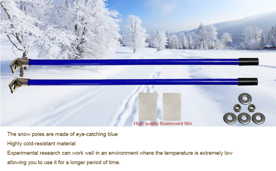 Snow Plow Blade Markers/Guides Kit 20'' Striking Blue Never Break