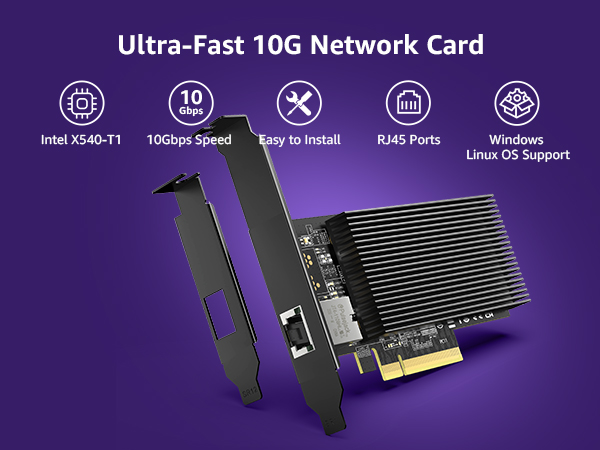 Amazon.com: 10G PCI-E Network Card Single RJ45 Port, 10G NIC