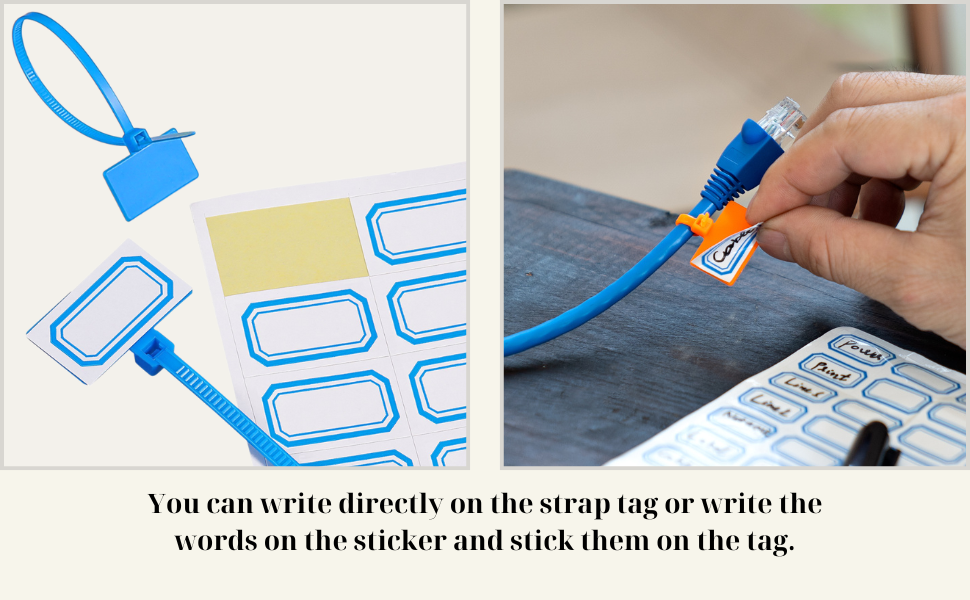 Zip Tie Tags Labels 250pcs 6" Zip Ties with Label Tags