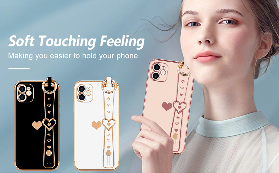 LLZ.COQUE for iPhone 11 Case Cute LoveHeart Plating