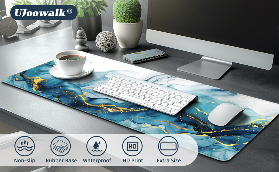 UJoowalk XL Mouse Pad, Desk Mat for Desktop, Blue Marble