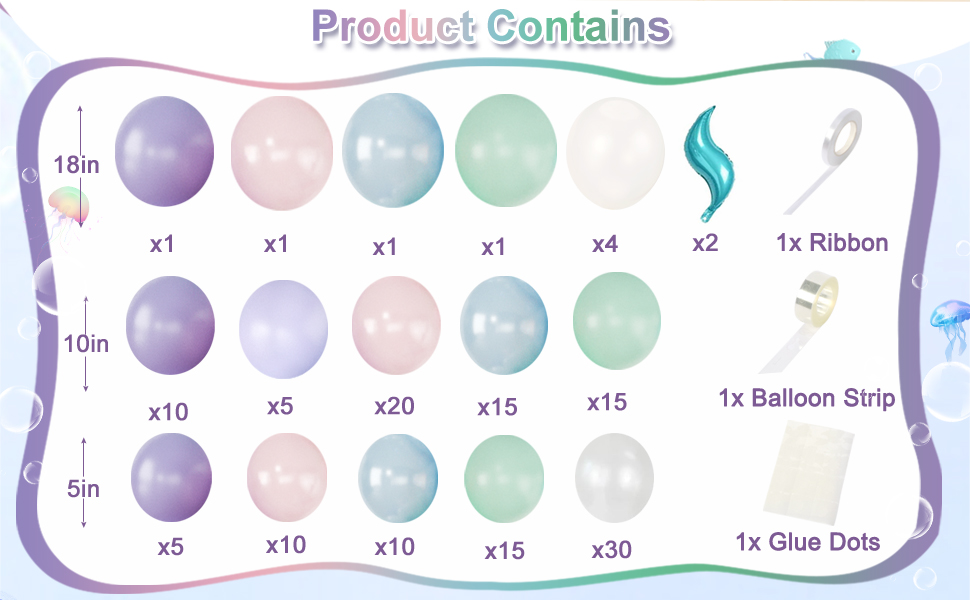 Mermaid Balloon Garland Arch Kit