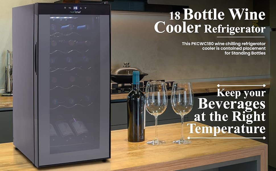 Bottle Refrigerator;Refrigerator;Cooler;Wine Fridge;Digital;nutrichef;15 Bottle;Chiller;