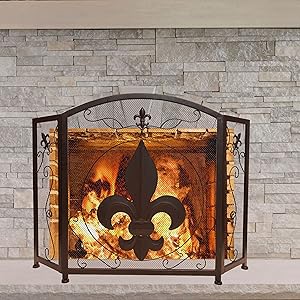 Amazon.com: BestGiftEver 3-Panel Fireplace Screen Decorative