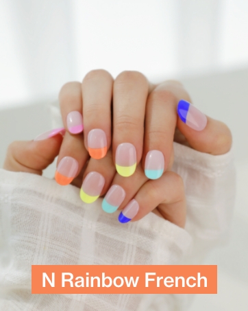 gel nail, rainbow