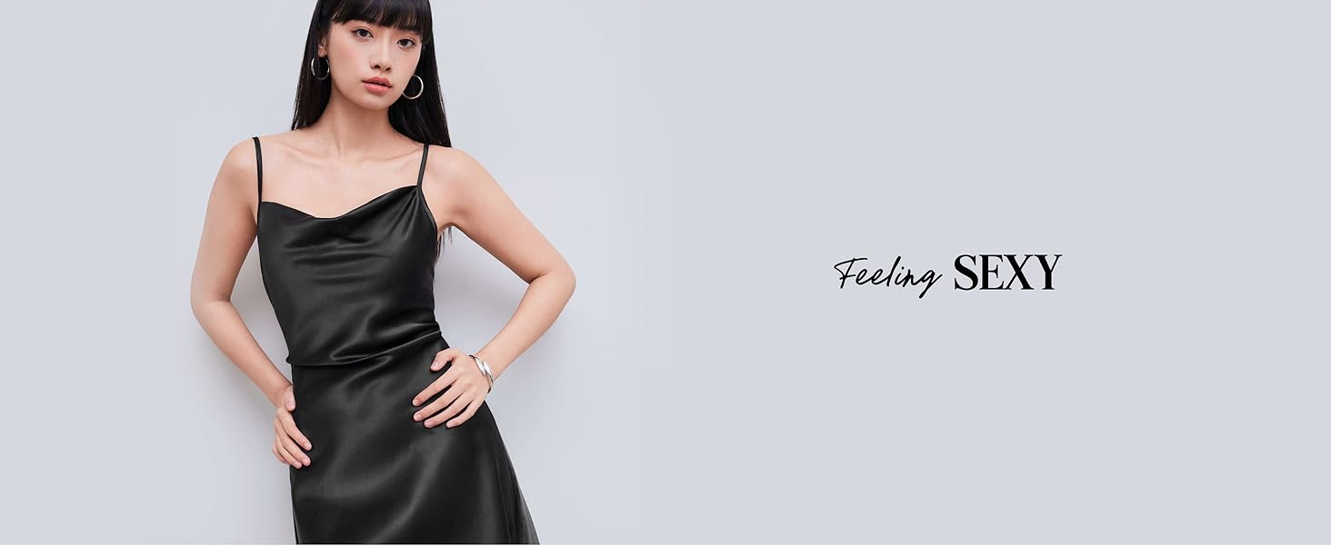 women satin mini dress slip dress black sexy dress