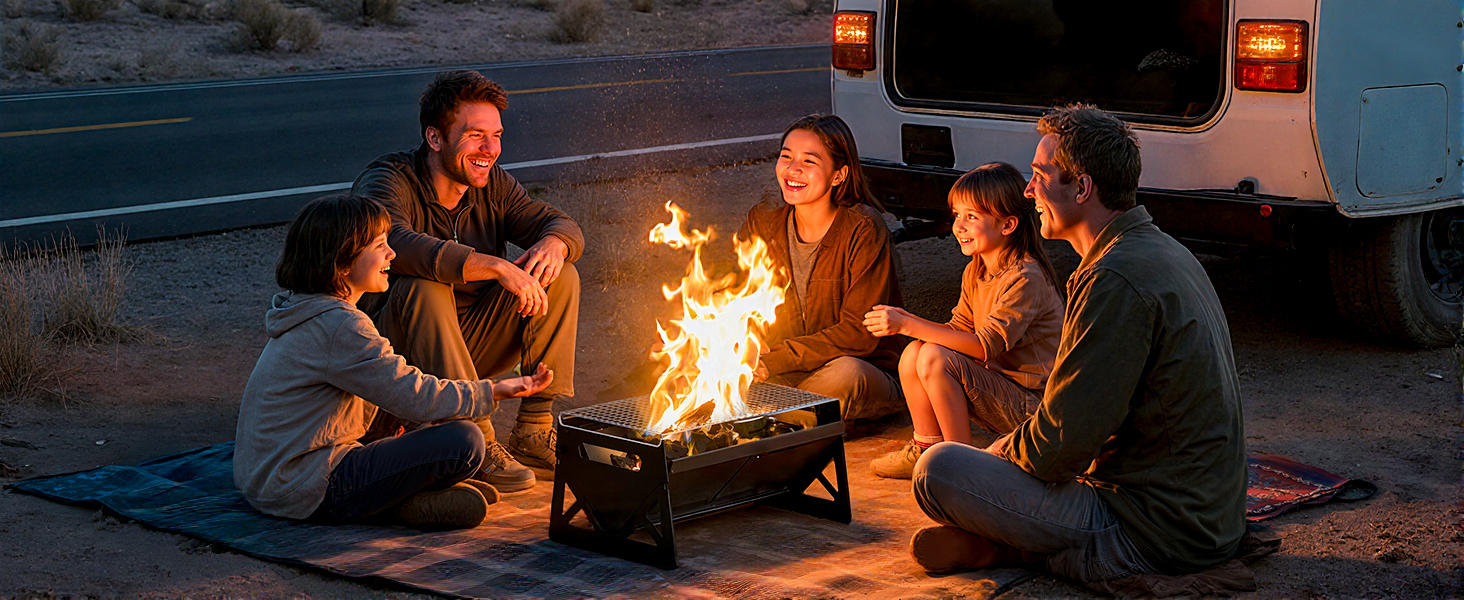 portable fire pit for camping, charcoal bbq grill, portable camping grill