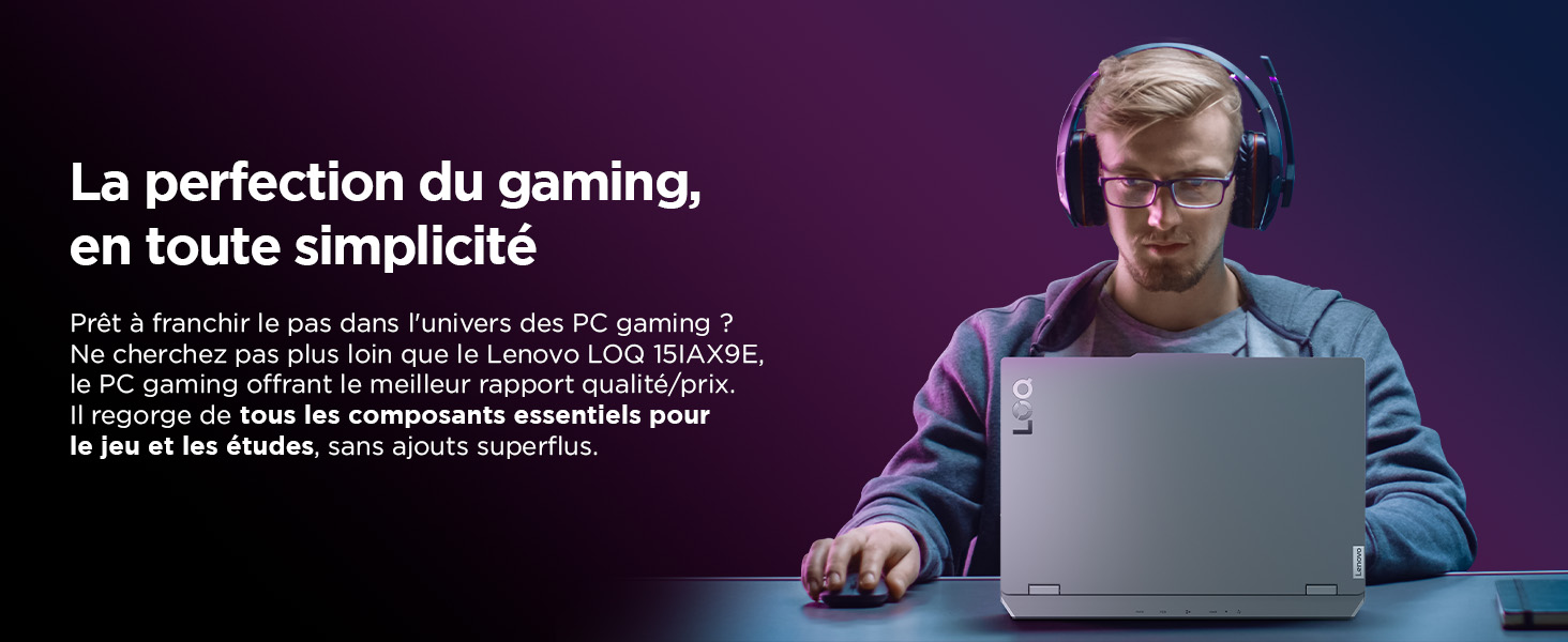 Lenovo LOQ 15IAX9E - Ordinateur Portable Gaming 15.6'' FHD 144Hz