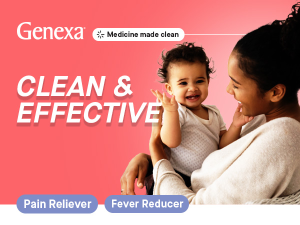 Genexa infant baby fever reducer reliever clean effective medicine