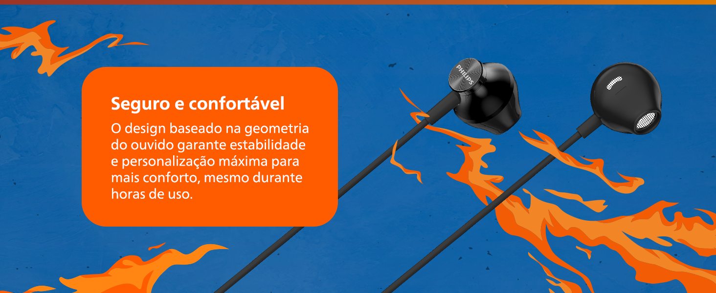 fone philips, fone com fio, fone compacto, drivers 14mm, fone confortavel, microfone, fone com cabo