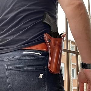 Amazon.com : Leather Paddle OWB Revolver Holster Open Top