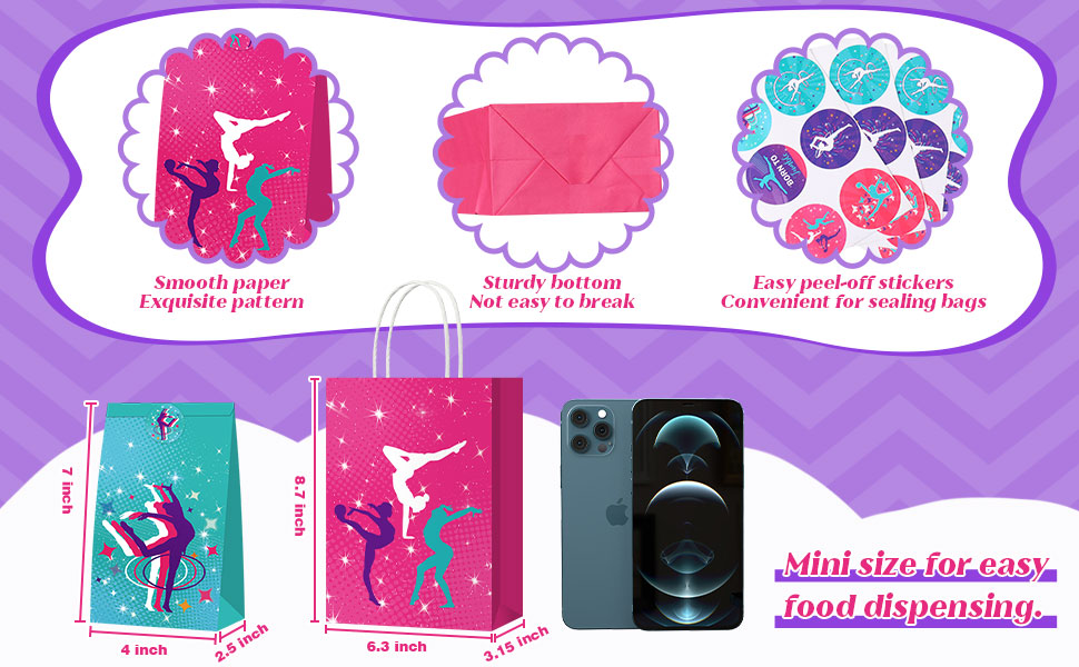 Gueevin 24 Pcs Gymnastics Party Bags Gymnastics Birthday Party Gift Gymnastics