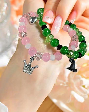 Movie Merch Natural Stone Hat Crown Best Friend BFF Bracelets Jewelry Valentine's Day Gifts