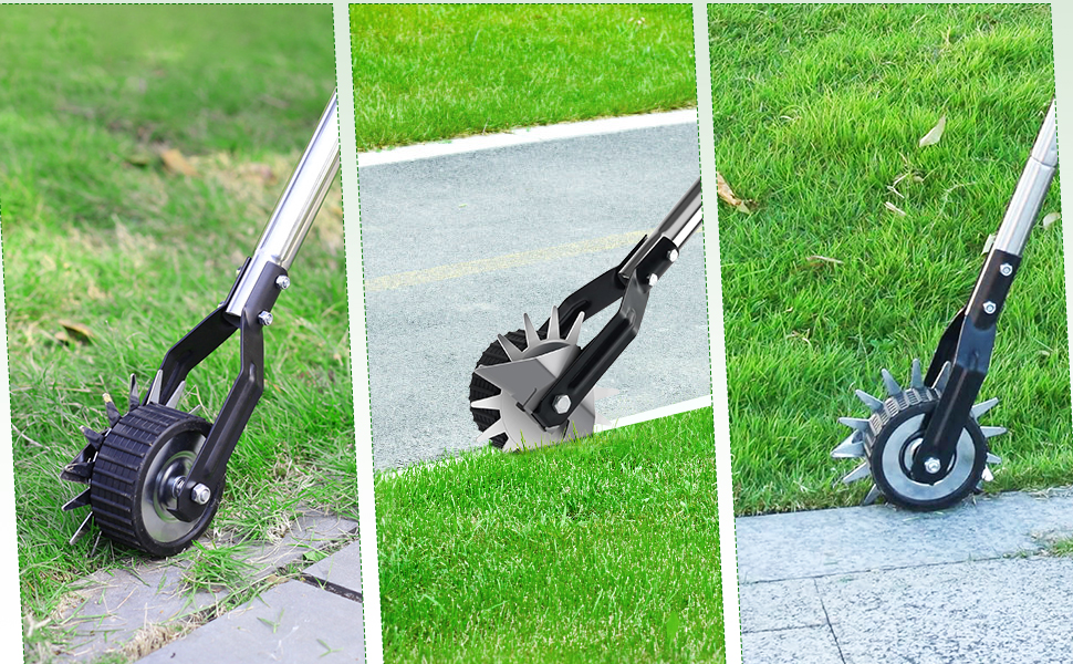 Wheel Rotary Edger, Manual Edger Lawn Tool, Sturdy 4