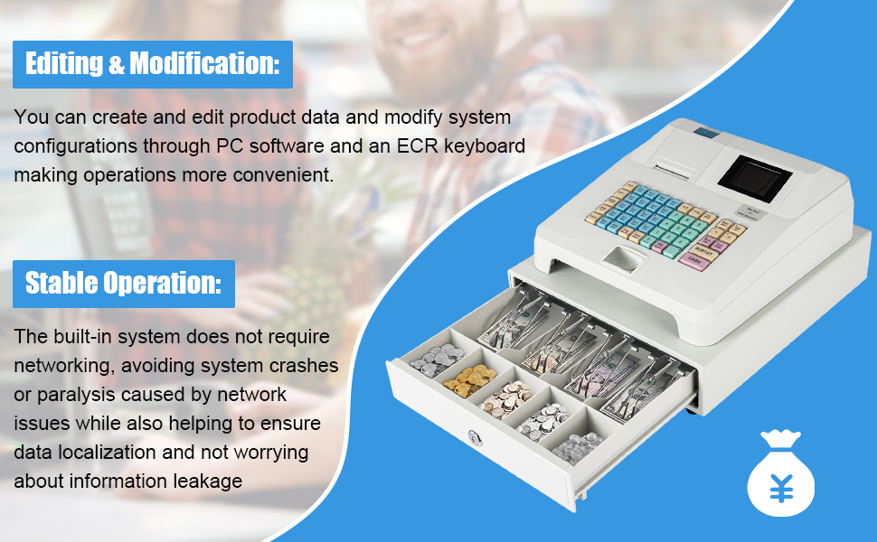 Amazon.com : T-71-60 Cash Register POS System Electronic Cash Register ...