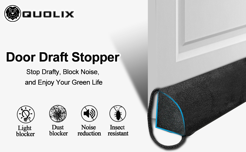 QUOLIX Door Draft Stopper for Bottom of Door, 32 Inch Heavy