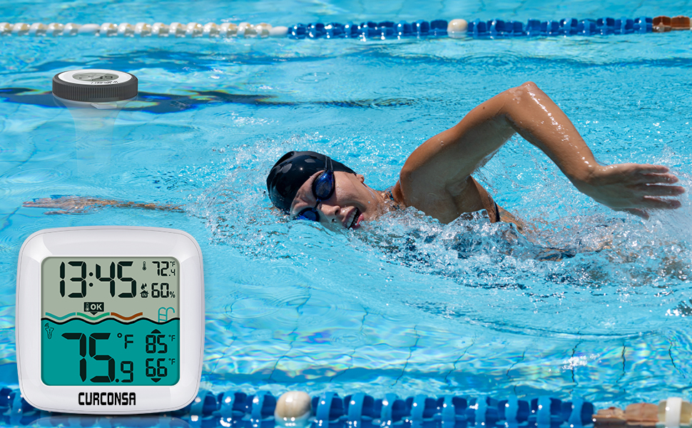 Pool Thermometer, CURCONSA Digital Swimming Pool Thermometer Floating