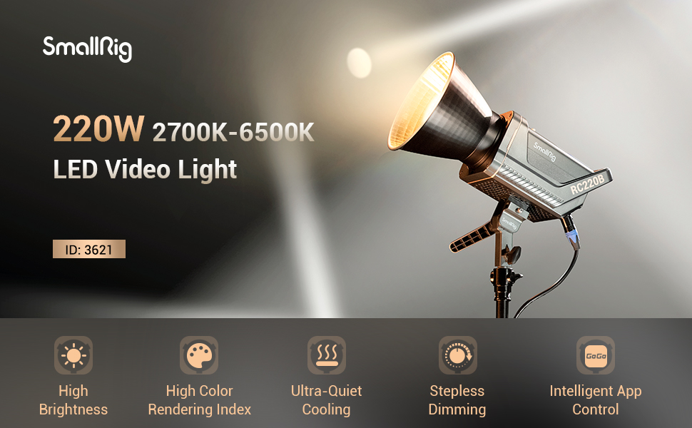 【Gothamwon】SmallRig RC220B LEDビデオライト SmallRig lampa studyjna LED RC220B (3621)