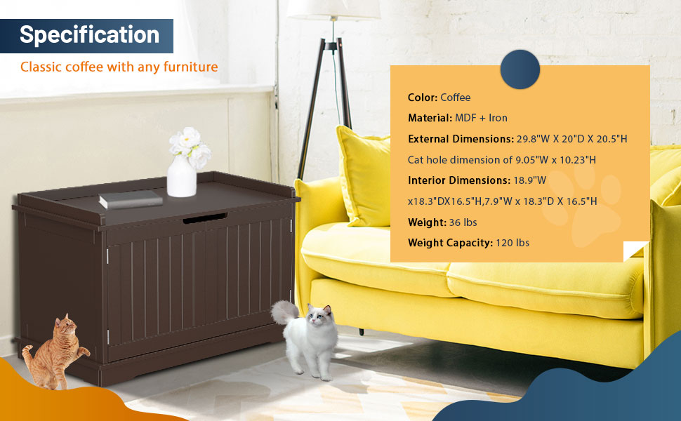 Pet Republic Hidden Cat Litter Box Enclosure Cat Litter Box