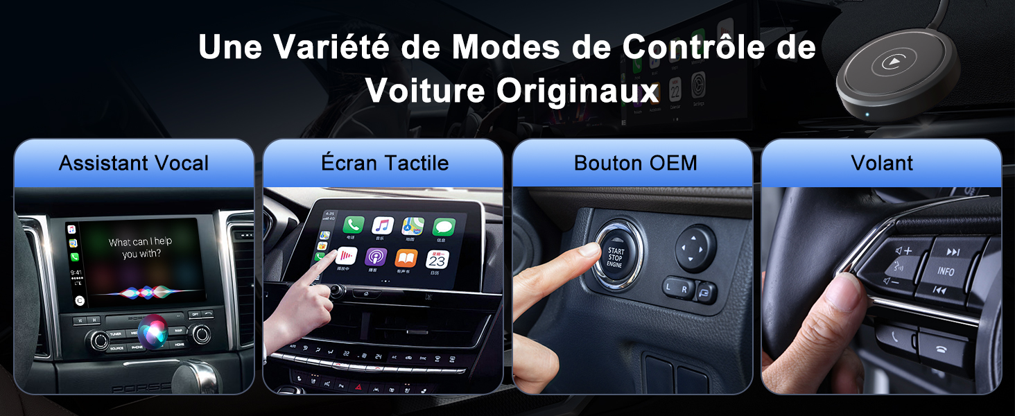 Anytrox CarPlay sans Fil Adaptateur pour iPhone, Adaptateur CarPlay sans Fil Convertit CarPlay