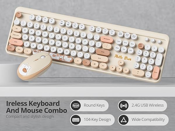 Amazon.com: Mosptnspg 2.4G Colorful Keyboard, 104 Key Off