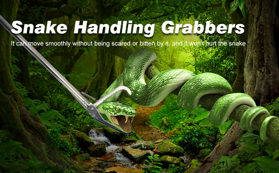 SMIY 47" Collapsible Snake Grabber Tool,Stainless Steel