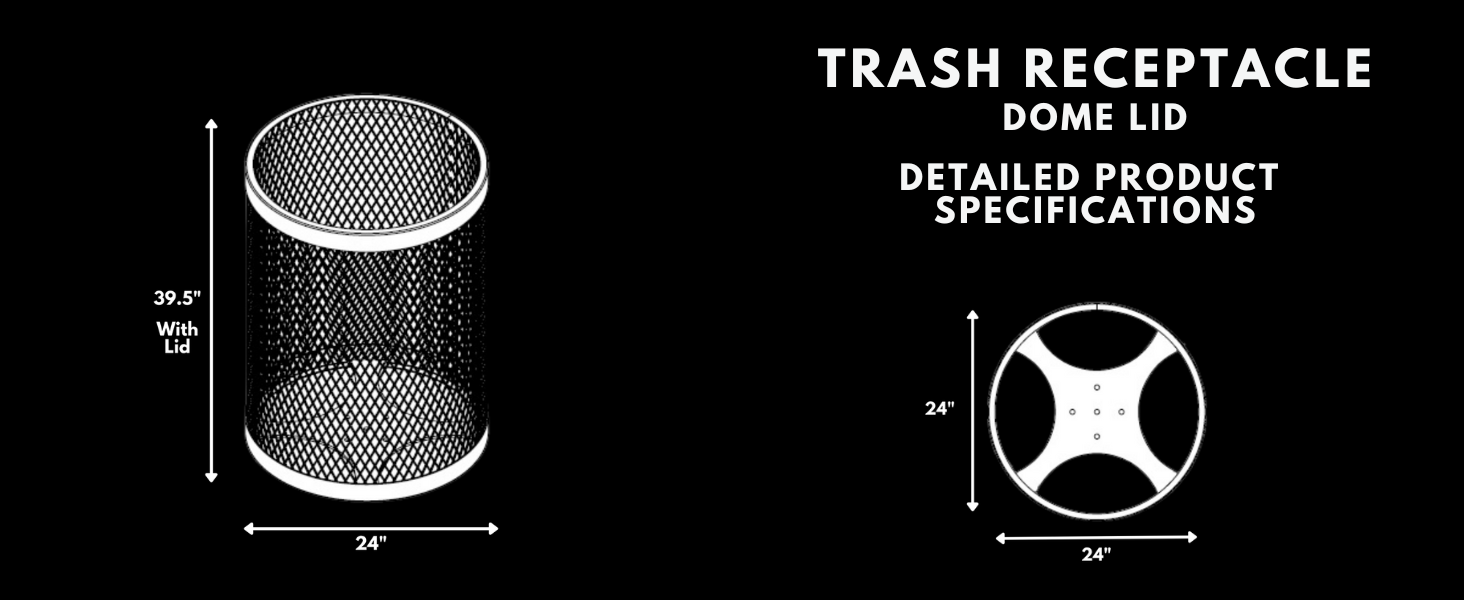 Dome Lid Trash Receptacle