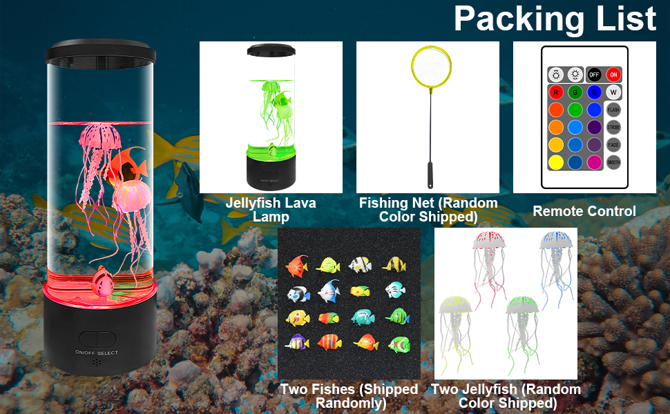 ALEENFOON Jellyfish Lava Lamp Aquarium with Remote Control & 16 Colors