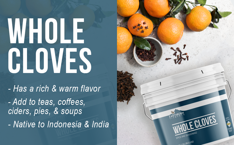 Earthborn Elements Whole Cloves, 1 Gallon Bucket, Warm