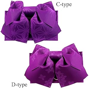 Amazon | 浴衣用結び帯 -6- パープル系 F-type 作り帯 付け帯