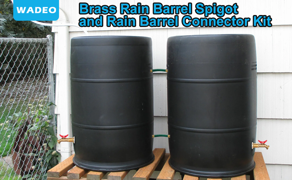 WADEO Rain Barrel Spigot, Brass Rain Barrel Quarter Turn