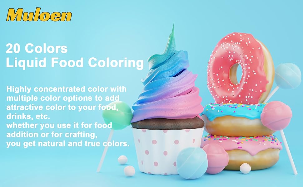 Food Coloring 20 Color Food Grade Rainbow Fondant Cake