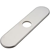 BWE Faucet Cover 10 Inch Deck Plate for 1 or 3 Hole Kitchen or Bathroom Sink Faucet Brushed Nicke...