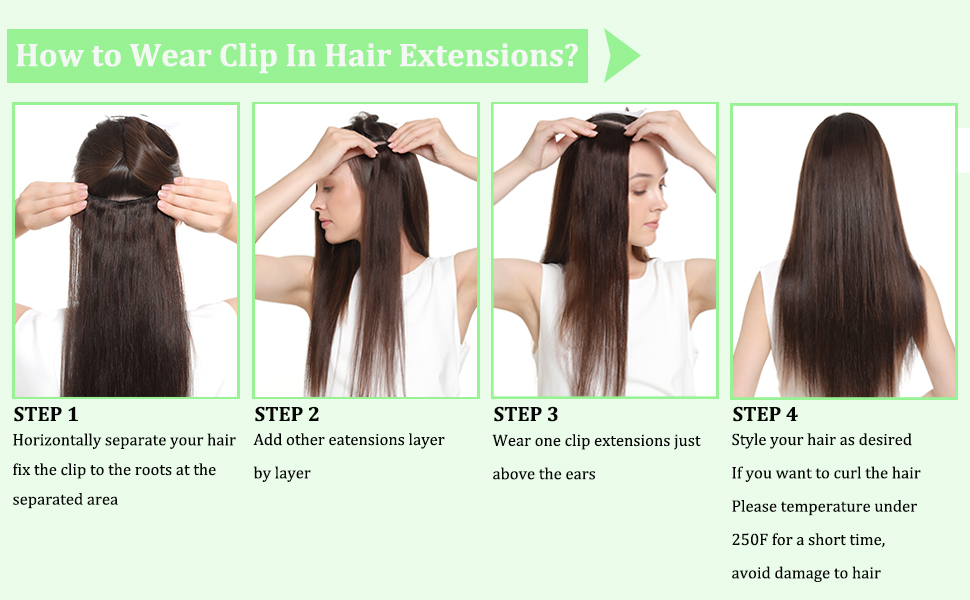 Clip In Hair Extensions Real Human Hair 18 Inch 120g 7Pcs