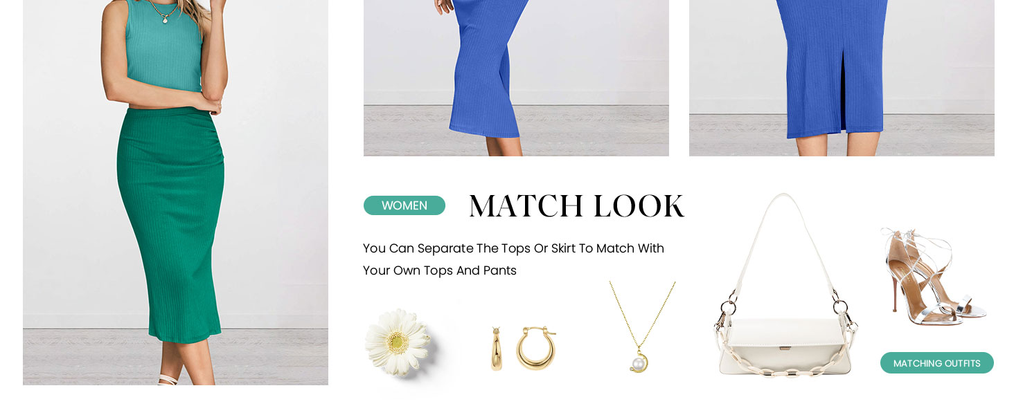 Women Two Piece Sleeveless Tops And Bodycon Skirt Dress