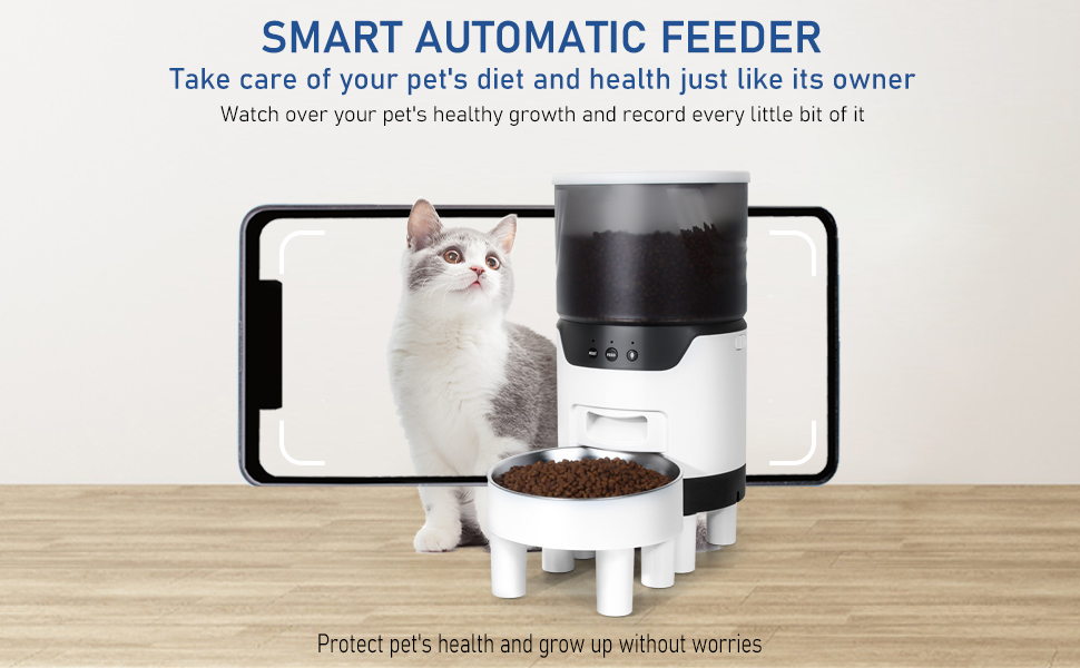 Elevated Automatic Cat Feeders WiFi Enabled Smart Pet
