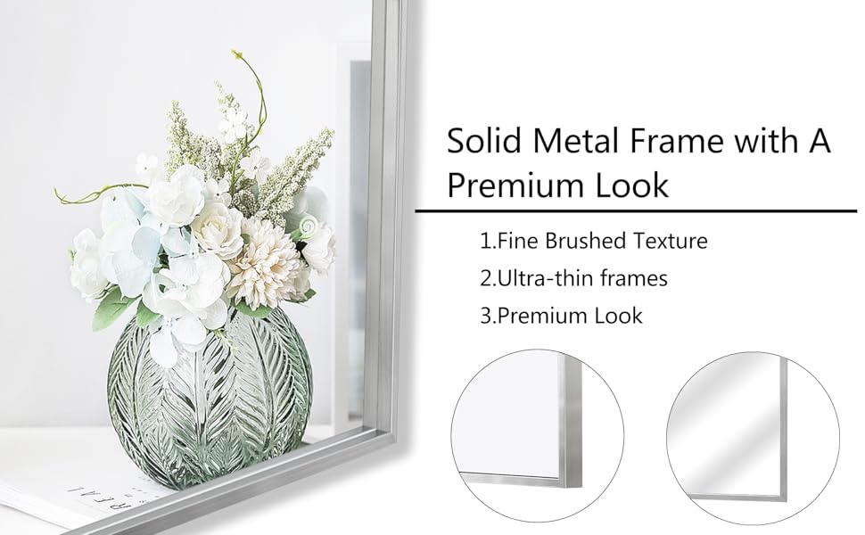 Bathroom Mirrors 24 X 30Inch Silver Framed Mirror for Wall