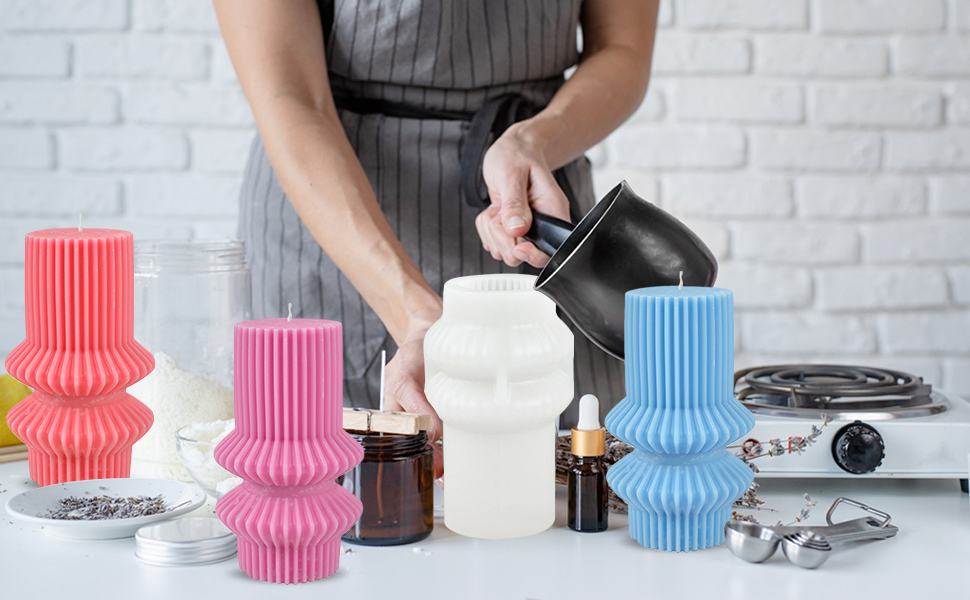 Bncxdc Candle Moulds, Pillar Candle Mould, Cylinder Silicone Candle