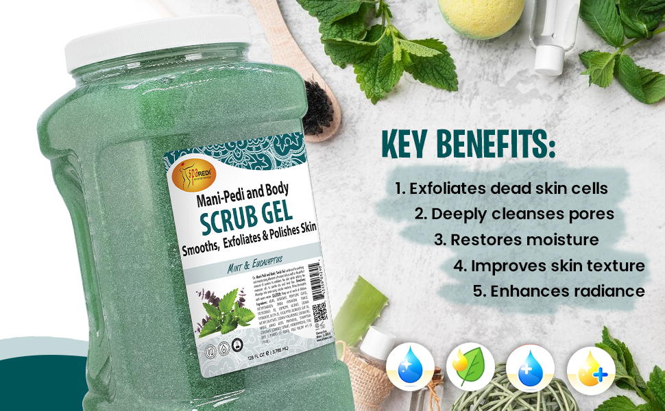 Scrub Pumice Gel, Mint and Eucalyptus, 128 Oz